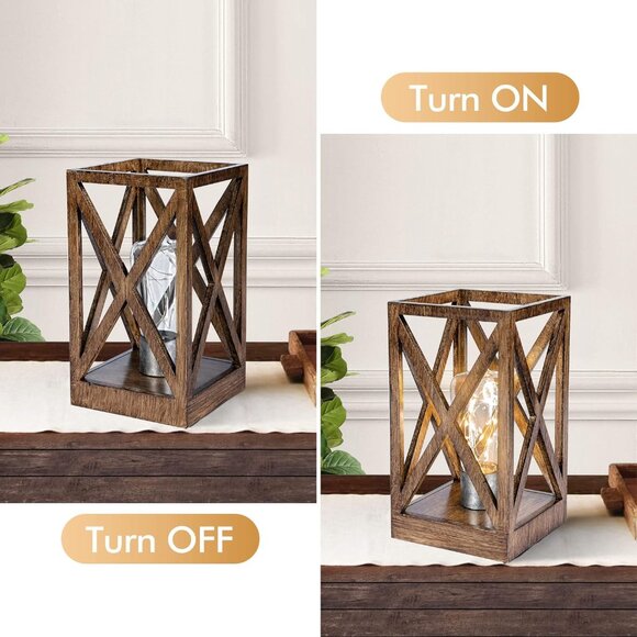 2 Pack Retro Battery Powered Table Lamps, Battery Operated Cordless Lamp Set - Picture 3 of 7